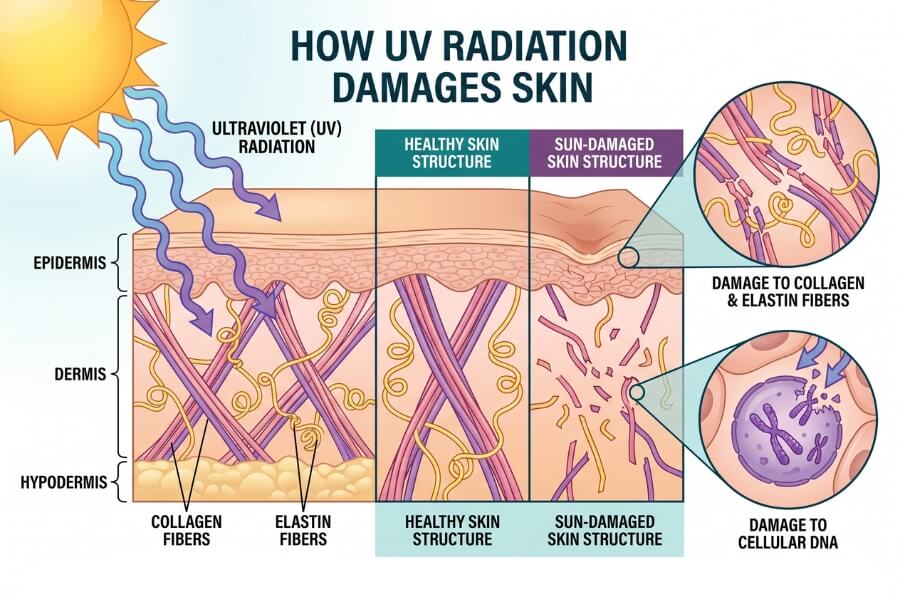 what sun damage does to skin